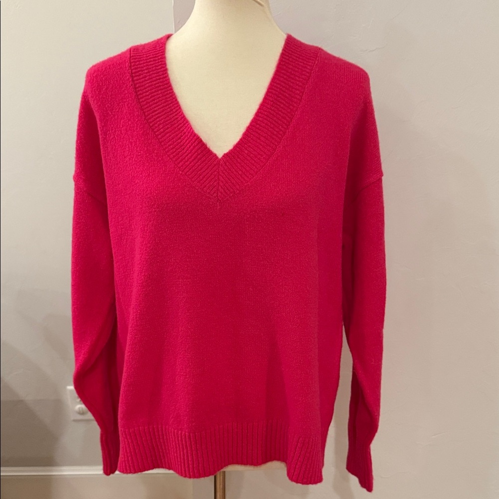 Sanctuary V-Neck Sweater - Vibrant Pink
